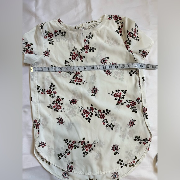 Abercrombie & Fitch Women White Floral Short Sleeve Top Polyester Size XS EUC - Picture 7 of 8